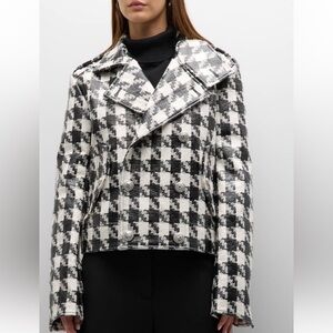 Balmain Houndstooth Coated Double-Breasted Jacket